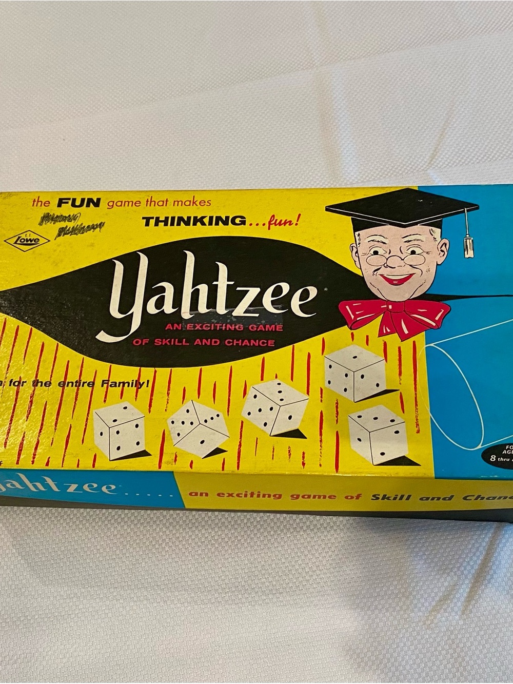 Vintage Yahtzee Classic Board Game - Yellow & Blue